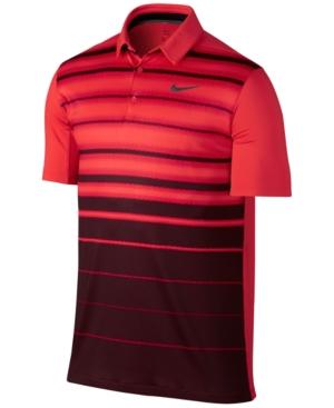 Nike Men's Mobility Fade Striped Dri-fit Stretch Golf Polo
