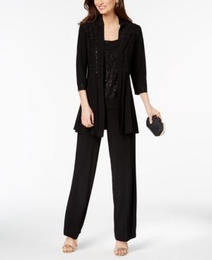 R & M Richards Glitter-print Pantsuit