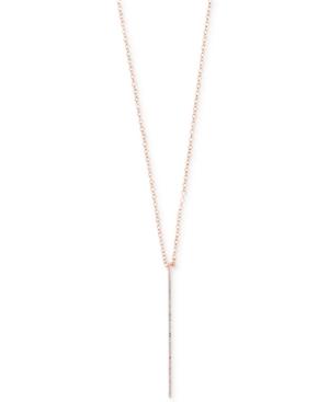 Pave Rose By Effy Diamond Vertical Bar Pendant Necklace (1/8 Ct. T.w.) In 14k Rose Gold
