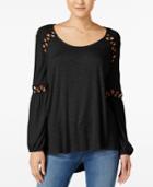 Jessica Simpson Missa High-low Crocheted Peasant Top