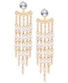 Guess Gold-tone Crystal & Imitation Pearl Chandelier Earrings