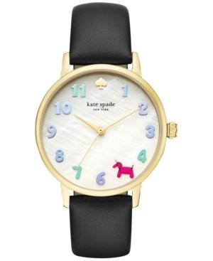 Kate Spade New York Women's Metro Black Leather Strap Watch 34mm Ksw1252