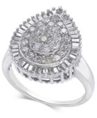 Diamond Pear Cluster Statement Ring (1 Ct. T.w.) In 14k White Gold