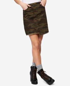 Sanctuary Asymmetrical Camo-print Skirt