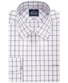 Eagle Non-iron Slim-fit Saphire Blue Check Dress Shirt