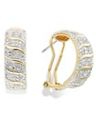 Victoria Townsend Rose-cut Diamond Hoop Earrings In 18k Gold Over Sterling Silver (1/2 Ct. T.w.)