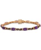 Le Vian Grape Amethyst (4-1/2 Ct. T.w.), Chocolate Diamond (3/4 Ct. T.w.) And Vanilla Diamond (1/4 Ct. T.w.) Tennis Bracelet In 14k Rose Gold
