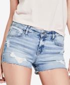 Guess Ripped Cotton Skinny Denim Shorts
