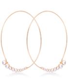 Guess Gold-tone Crystal Graduated Wire Hoop Earrings