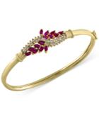 Ruby Royale By Effy Ruby (1-5/8 Ct. T.w.) And Diamond (1/2 Ct. T.w.) Bangle Bracelet In 14k Gold