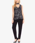 Vince Camuto Animal-print Choker Top