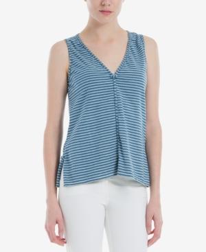 Max Studio London Striped V-neck Top