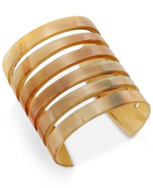 Genuine Horn Multi-row Curved Cuff Bracelet