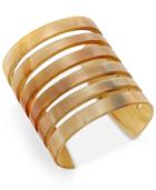 Genuine Horn Multi-row Curved Cuff Bracelet