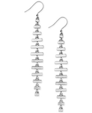 Lucky Brand Silver-tone Linear Bar Drop Earrings
