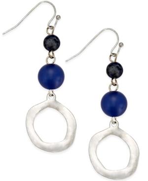 Inc International Concepts Silver-tone Multi-stone Drop Earrings, Only At Macy's