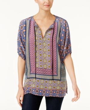 Trina Turk Silk Printed Peasant Tunic