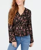 American Rag Juniors' Printed Crochet-trim Top, Created For Macy's