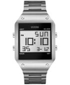 Guess Men's Digital Silver-tone Bracelet Watch 55x38mm U0596g1