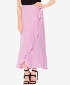 Vince Camuto Textured Faux-wrap Ruffled Long Skirt