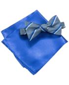 Alfani Blue Bow Tie & Pocket Square Set, Created For Macy's