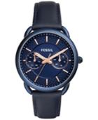 Fossil Women's Tailor Blue Leather Strap Watch 35mm Es4092