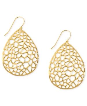 Hint Of Gold 14k Gold-plated Brass Earrings, Teardrop Filigree Drop Earrings