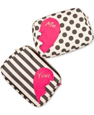 Betsey Johnson 2 For 1 Zip Cosmetics Case Set