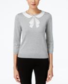 Cece Bow Graphic Intarsia Sweater
