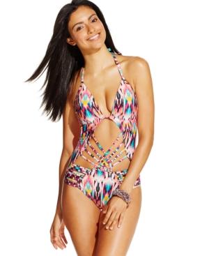 Kenneth Cole Strappy-cutout Monokini Swimsuit Women's Swimsuit