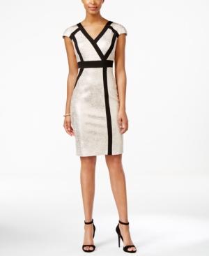 Jax Metallic Cap-sleeve Sheath Dress