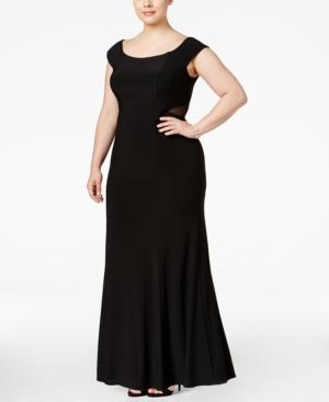 Xscape Plus Size Off-the-shoulder Illusion Gown
