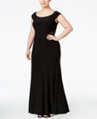 Xscape Plus Size Off-the-shoulder Illusion Gown
