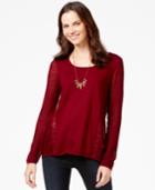 Lucky Brand Lace-trim Sweater