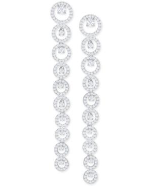 Swarovski Silver-tone Crystal Linear Drop Earrings