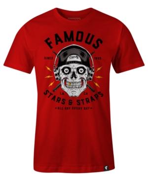 Famous Stars And Straps Men's Skull Drummer-print Cotton T-shirt