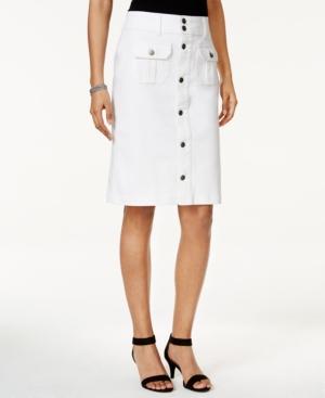 Style & Co Denim Button-front Skirt, Only At Macy's