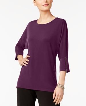 Alfani Dolman-sleeve Zip-cuff Top, Created For Macy's