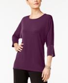 Alfani Dolman-sleeve Zip-cuff Top, Created For Macy's