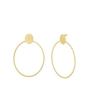 Catherine Malandrino Women's Polished Circle Yellow Gold-tone Hoop Earrings
