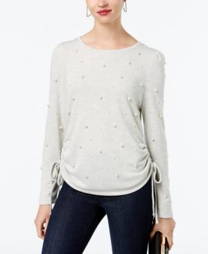 Inc International Concepts Pearl-embellished Sweatshirt, Created For Macy's