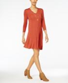 Style & Co V-neck Swing Dress, Created For Macy's