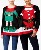 Hooked Up By Iot Juniors' Elf And Santa 2-person Sweater