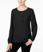 Bar Iii Long-sleeve Overlay Top, Created For Macy's