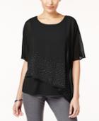 Jm Collection Embellished Chiffon Blouse, Created For Macy's
