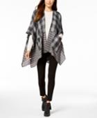 Steve Madden City Chic Plaid Poncho With Pockets