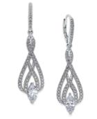 Danori Silver-tone Marquise Crystal And Pave Drop Earrings, Only At Macy's