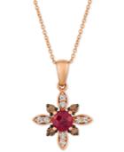 Le Vian Rhodolite Garnet (5/8 Ct. T.w.) & Diamond (1/4 Ct. T.w.) 18 Pendant Necklace In 14k Rose Gold