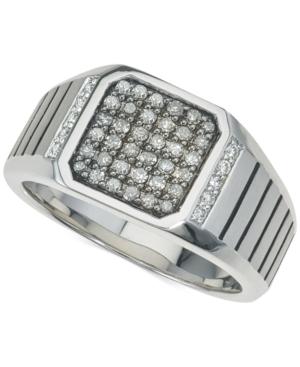 Esquire Men's Jewelry Diamond Ring (1/2 Ct. T.w.) In Sterling Silver, Created For Macy's
