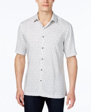 Alfani Men's Big And Tall Geo-print Short-sleeve Shirt, Classic Fit